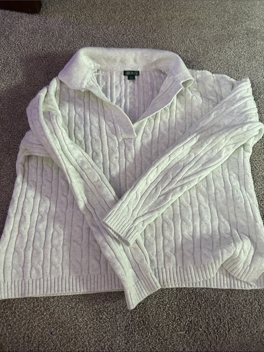 wild fable Cream Cable-Knit V-Neck Sweater